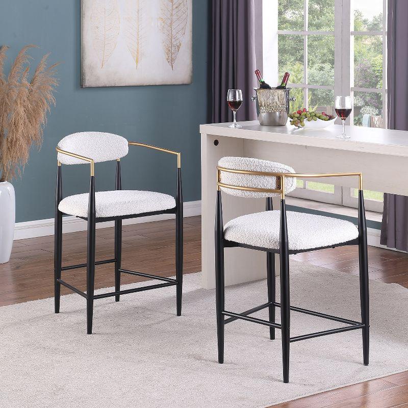 Willa Arlo™ Interiors Maconay Upholstered Counter Stool with Metal Frame (Set of 2)