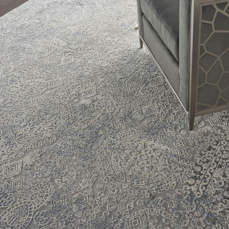 Nourison Rustic Textures Vintage Persian Indoor Area Rug Ivory Light Blue 7'10" x 10'6"