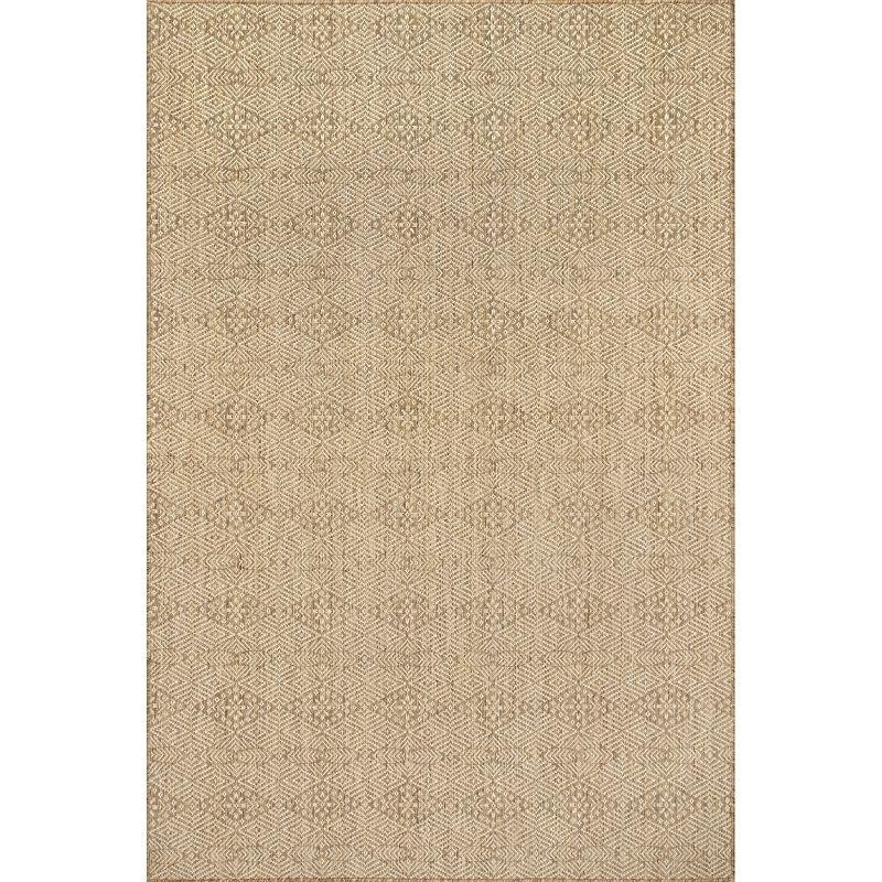 Modern Gray Synthetic 4' x 6' Easy-Care Indoor/Outdoor Rug