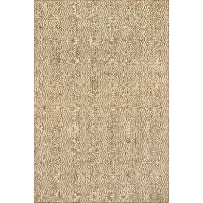 Nuloom Chandler Trellis 4x6 Indoor/Outdoor Area Rug for Living Room Patio Deck Front Porch Kitchen, Brown/Ivory