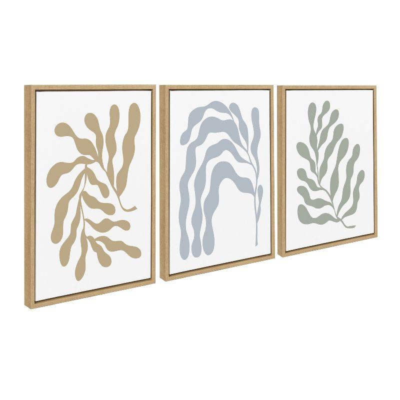 Natural Abstract Botanical Canvas Art Set with Polystyrene Frame