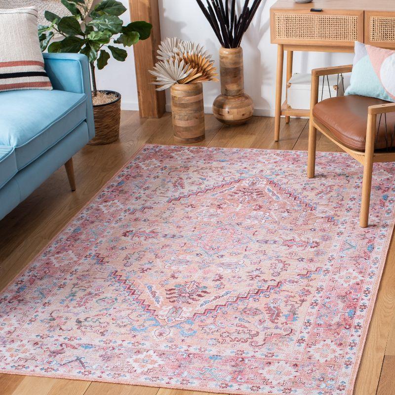 Serapi SEP515 Power Loomed Machine Washable Area Rug - Beige/Pink - 5'3"x7'6" - Safavieh.