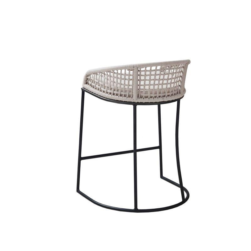25" Rosita Woven Counter Height Barstool Natural - Madison Park: Chic Coastal, Metal Base