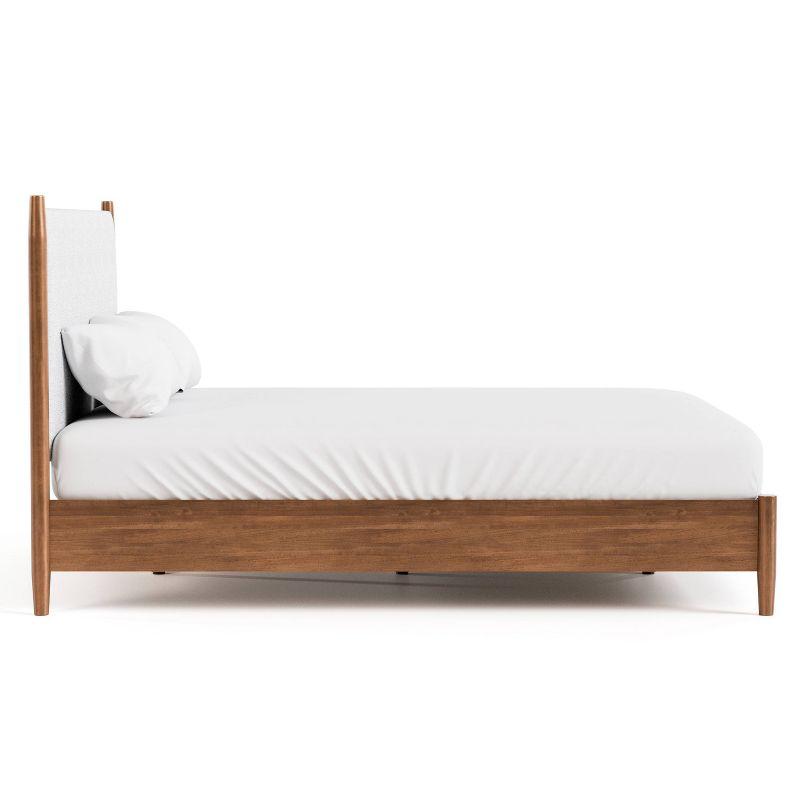 HOMES: Inside + Out 3pc Queen Riverstone Mid-Century Modern Boucle Bedroom Set with 2 Nightstands Walnut