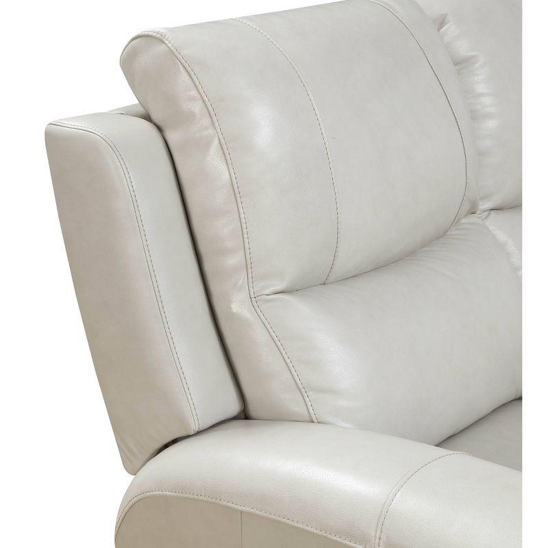 Laurel Power Recliner Sofa Ivory - Steve Silver Co.: Leather Upholstery, USB Port, Wood Frame, 3-Seater