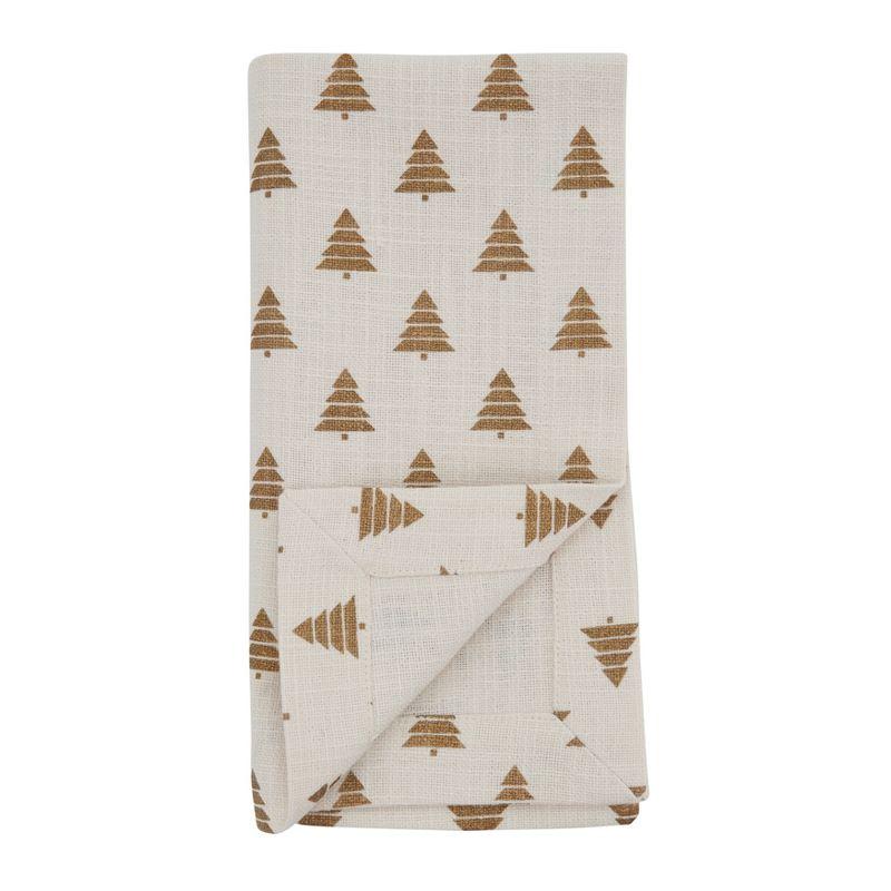 Saro Lifestyle Christmas Trees Napkin, 20" Square, Gold (Set of 4)