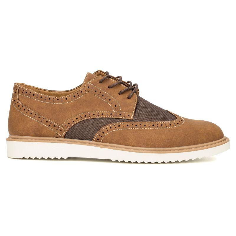 Men's Brown Leather Wingtip Oxford with White Sole