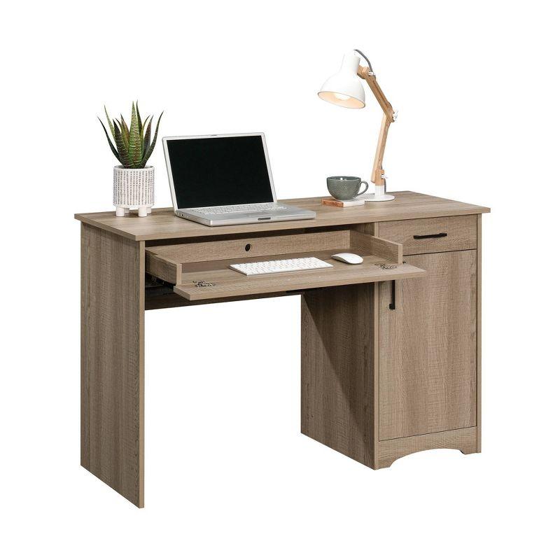 Summer Oak Wood Computer Desk with Drawer and Keyboard Tray