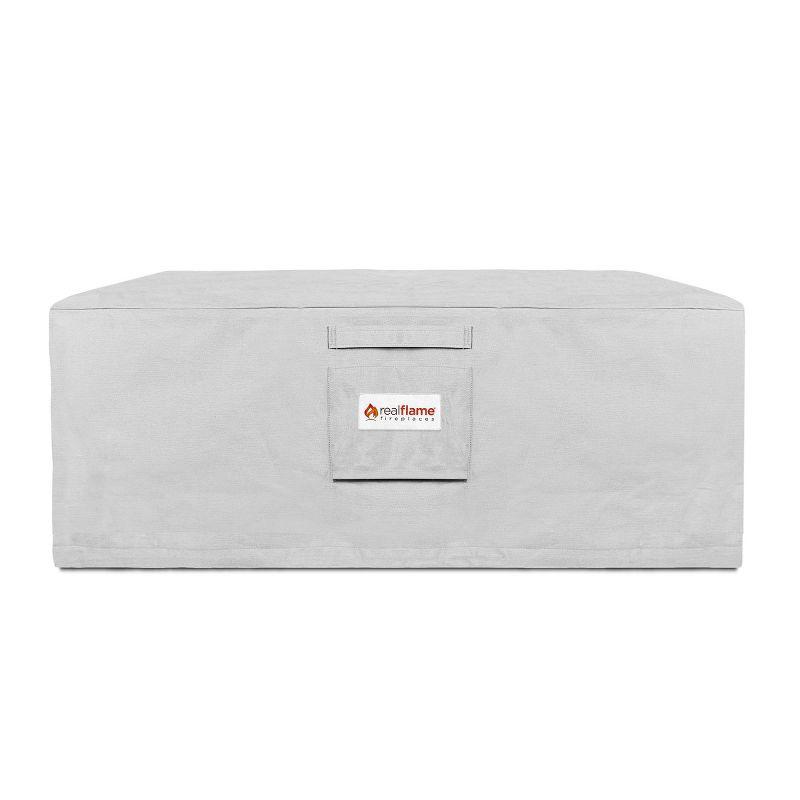 Light Gray Polyester Square Fire Table Protective Cover