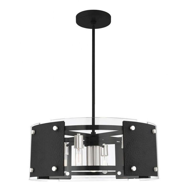 Barcelona Black and Brushed Nickel 7-Light Pendant Chandelier