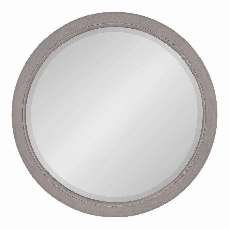 18" x 18" Hogan Round Framed Decorative Wall Mirror Gray - Kate & Laurel All Things Decor