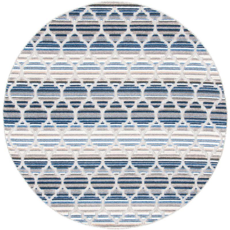 Cabana CBN333 Loomed Indoor Area Rug - Blue/Grey - 6'7"x6'7" Round - Safavieh