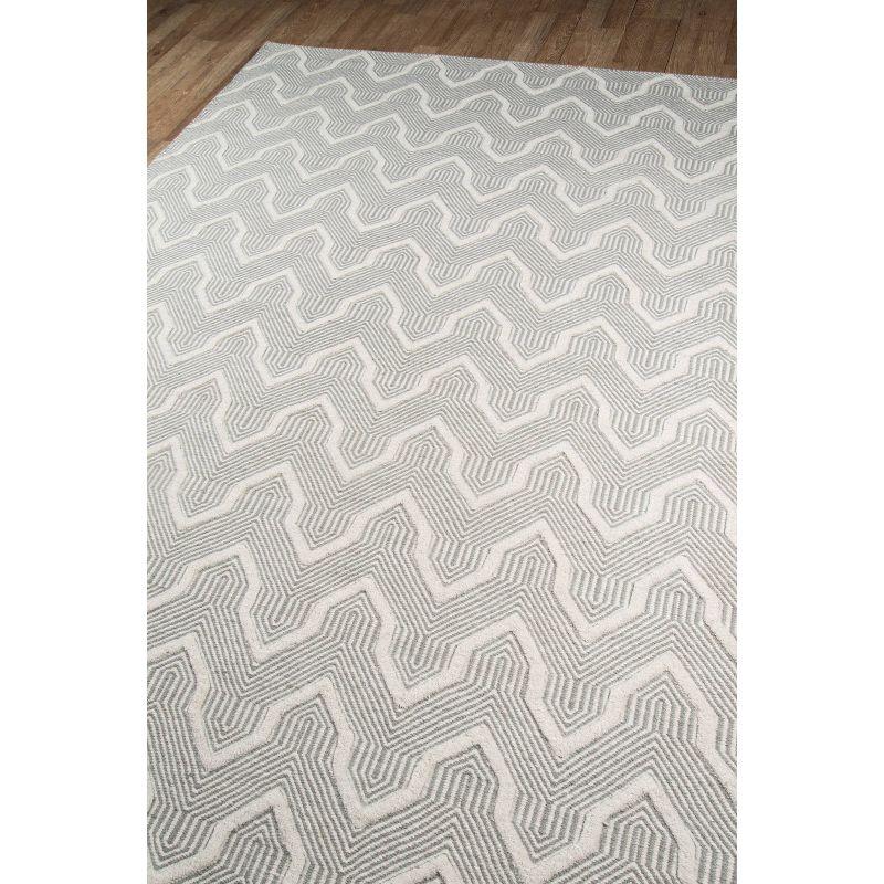 Scandinavian Gray Geometric Handwoven Wool Area Rug