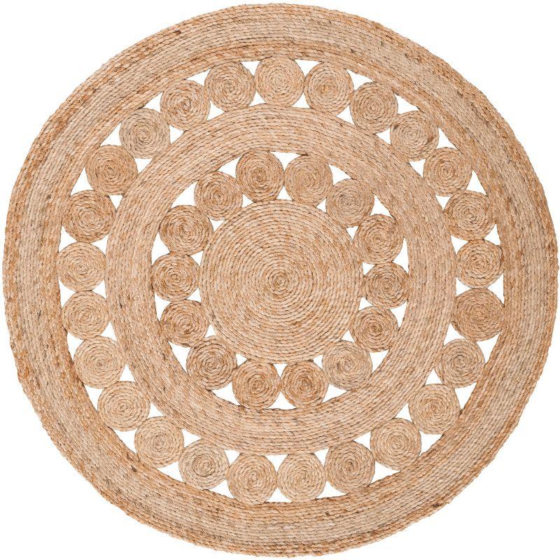 Natural Fiber NFB250 Hand Woven Area Rug - Natural - 3' round - Safavieh.