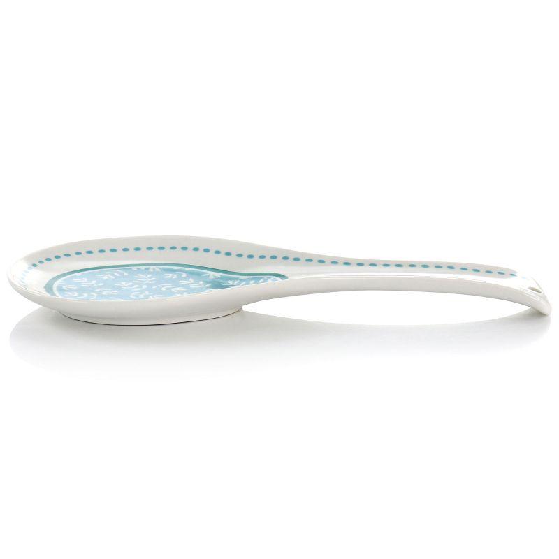 Gibson Home Gibson Home Village Vines Fine Ceramic Spoon Rest In Blue