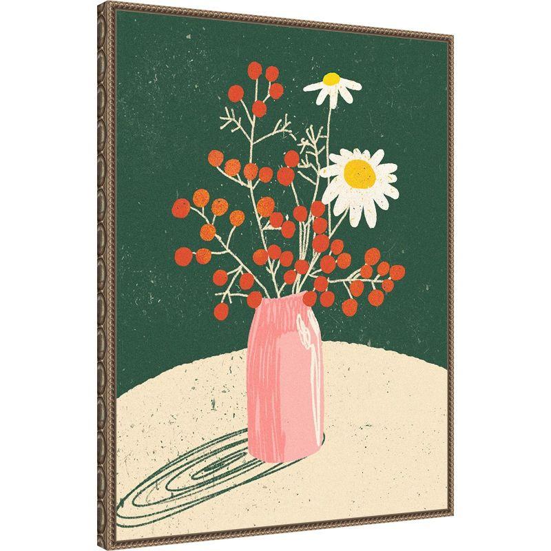 Amanti Art Vase Floral by Incado Canvas Wall Art Print Framed 23 x 30-in.