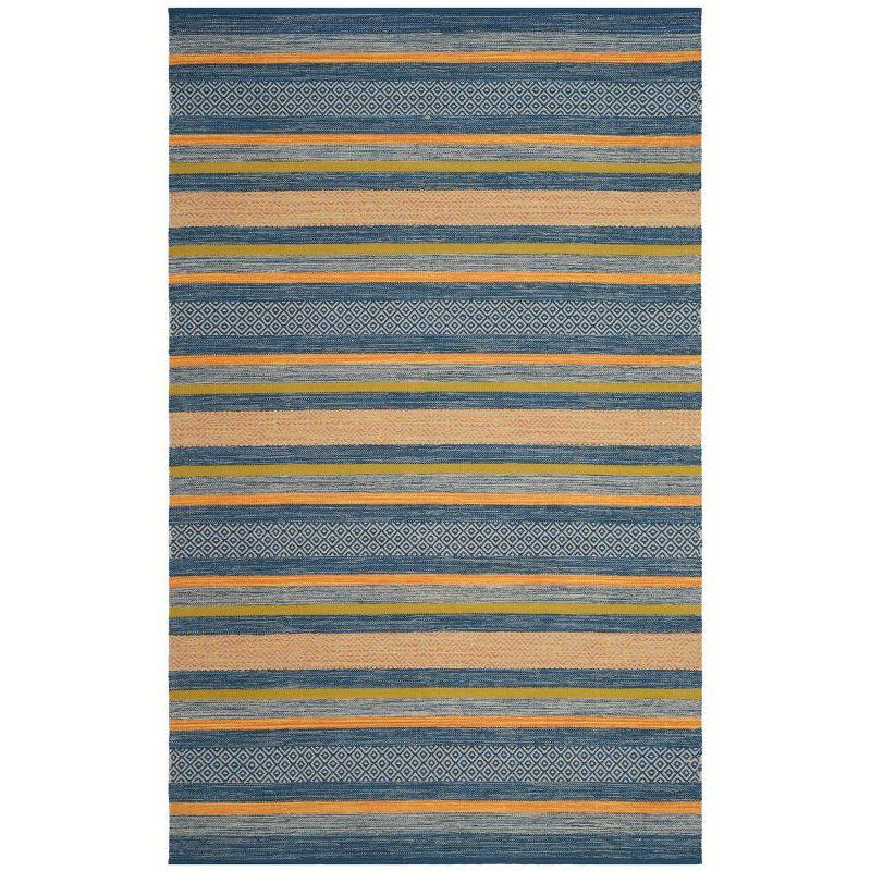 Montauk MTK213 Hand Woven Indoor Area Rug - Blue/Orange - 5'x8' - Safavieh.