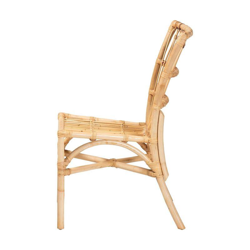 bali & pari Ammi Dining Chair Natural/Brown: Handcrafted, Bohemian Style, No Assembly Required