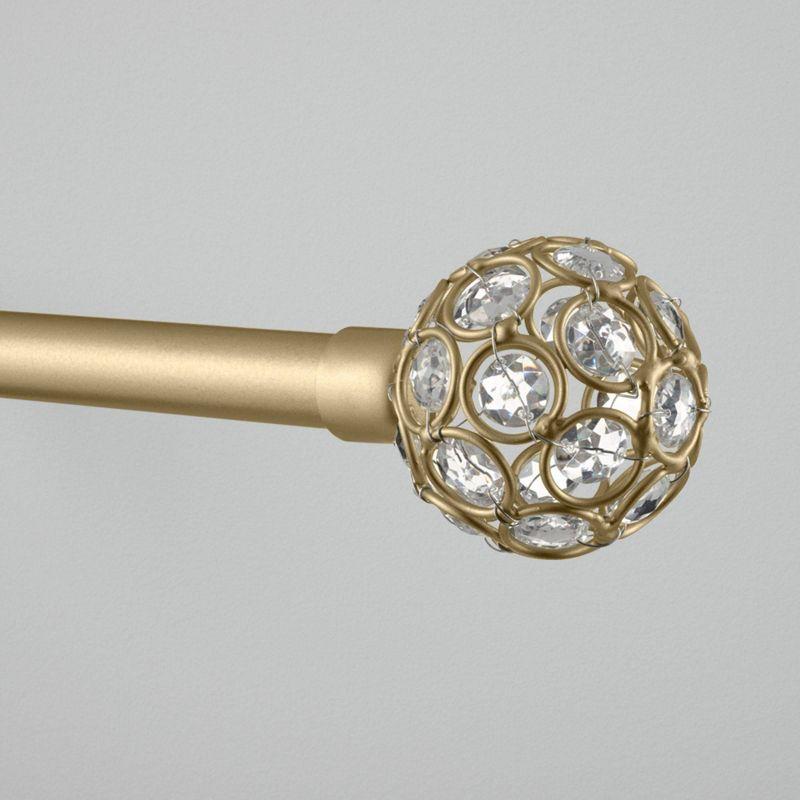 Adjustable Gold Iron Window Curtain Rod with Sphere Finials