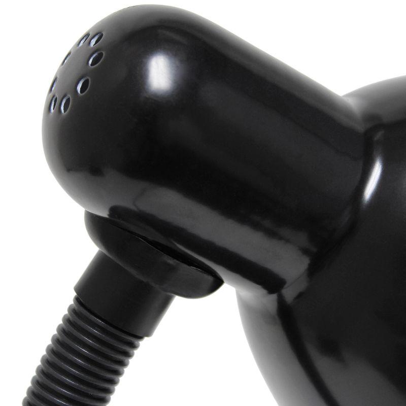 Simple Designs 14.25" Basic Metal Desk Lamp with Flexible Hose Neck (Includes LED Light Bulb) Black