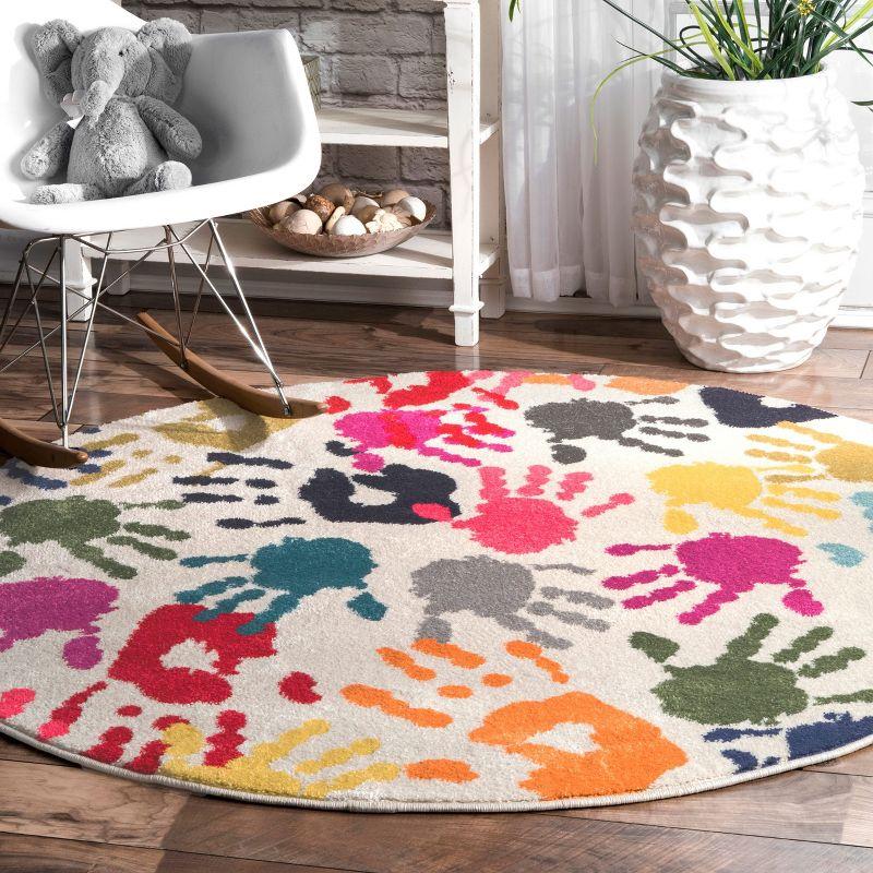 Nuloom Pinkie Handprint Kids Indoor Area Rug