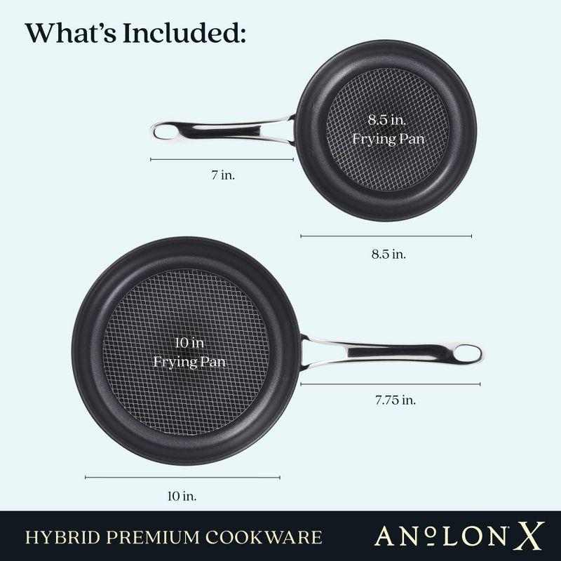 Anolon Anolon X Hybrid Nonstick Induction Frying Pans / Skillet Set - 8.25 Inch and 10 Inch