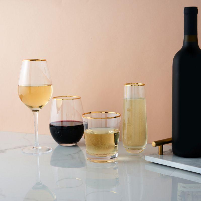 Twine Gilded Stemmed Wine Glasses (Set of 2)