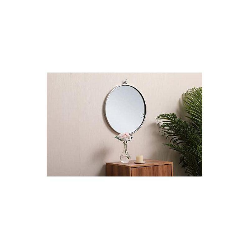 Cassie Metal/Manufactured Wood Round Wall Mirror