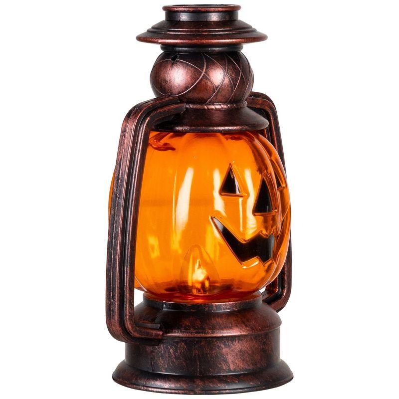 Northlight Seasonal Orange Flickering Halloween Jack O' Lantern Pathway Markers 16.75" (Set of 3)