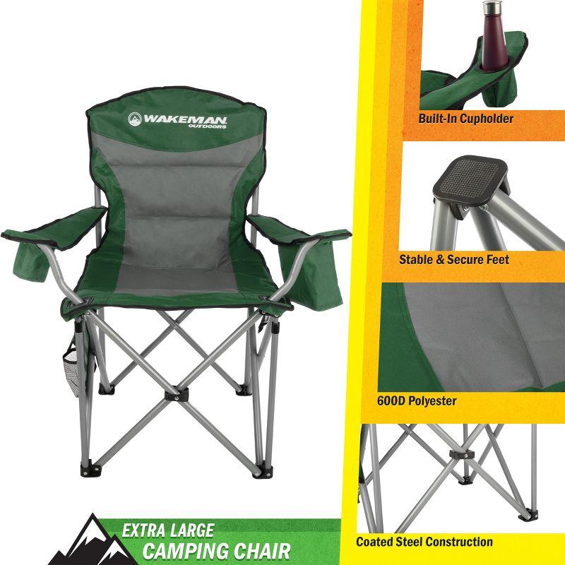 Wakeman Outdoors Oversized Camping Chair, Green