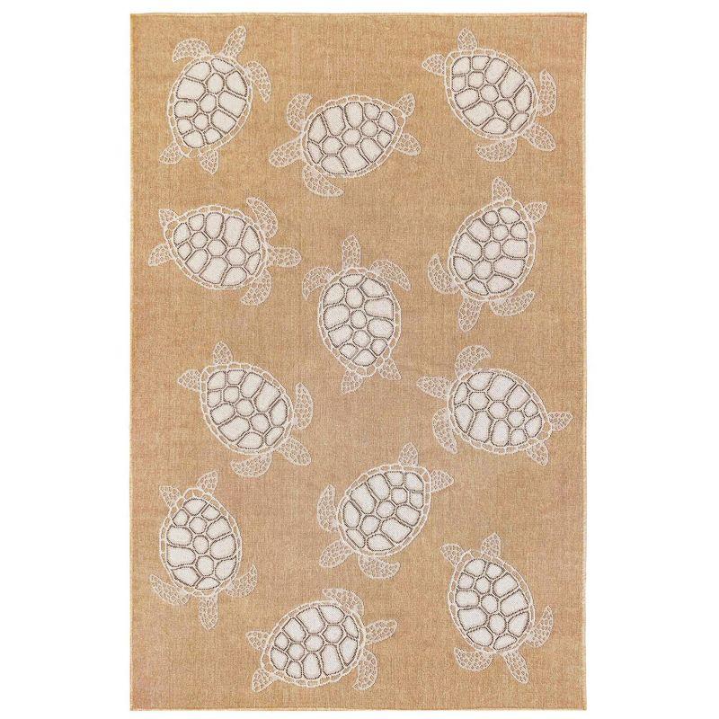 Liora Manne Carmel Vintage Floral Indoor/Outdoor Rug Sand 3'3" x 4'11"