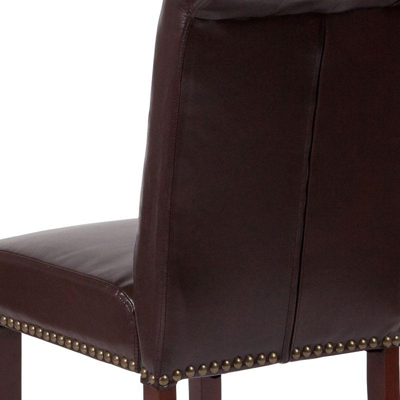 Merrick Lane Upholstered Parsons Chair with Nailhead Trim