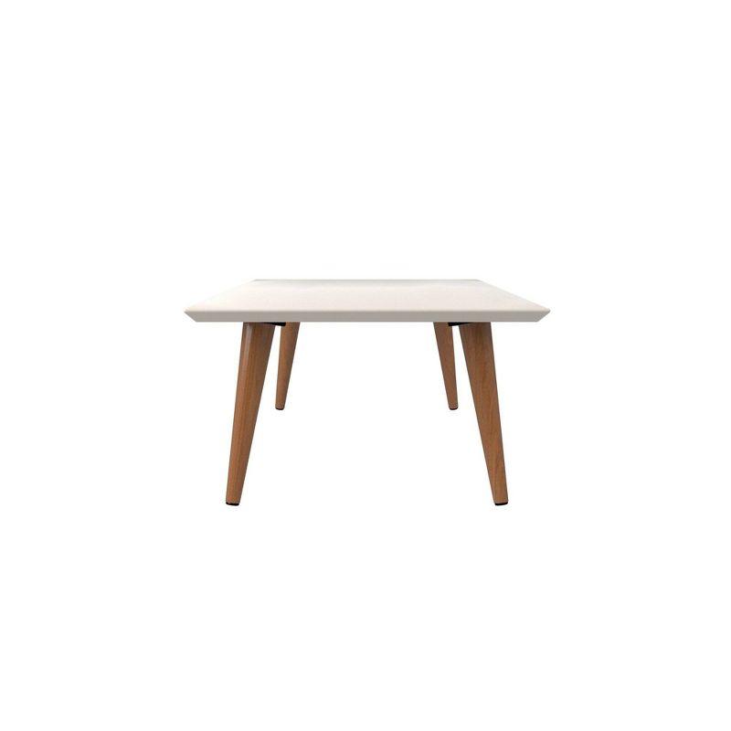 11.81" Utopia High Rectangle Coffee Table with Splayed Legs Off-White - Manhattan Comfort: Mid-Century Modern, MDF, Glossy Finish
