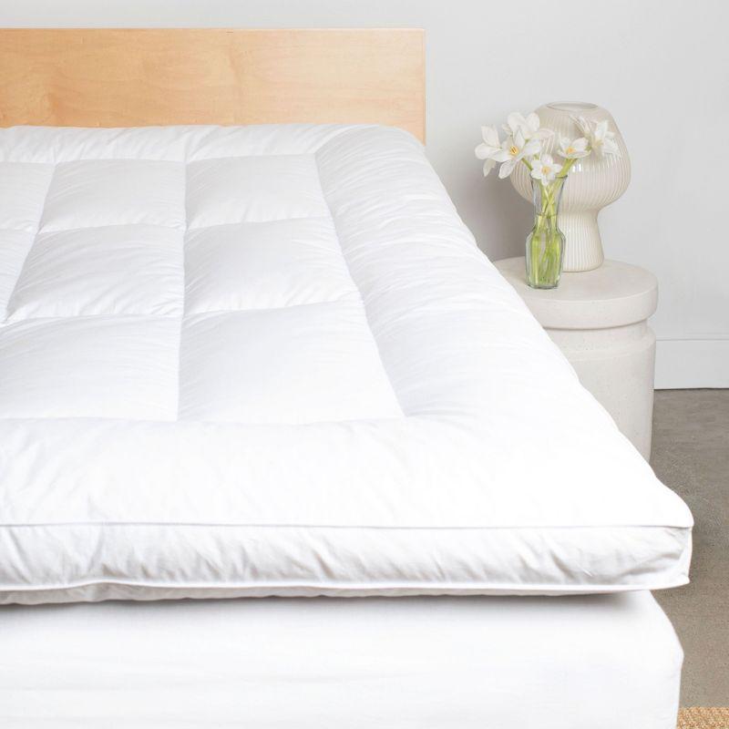 Twin White Down Featherbed Mattress Topper