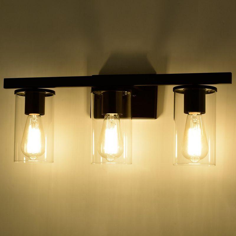 C Cattleya 3 Light Bathroom Vanity Light Oil-rubbed Bronze with Glass Shade