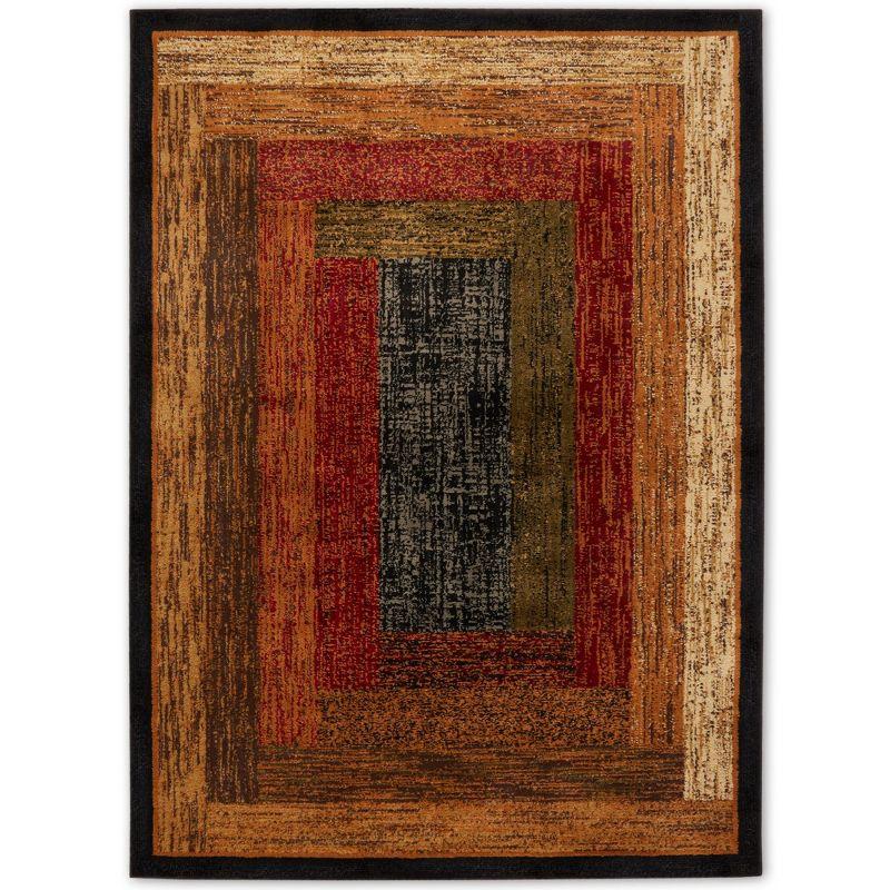 Home Dynamix Royalty Vega Contemporary Geometric Area Rug, Black/Brown, 5'2"x7'2"