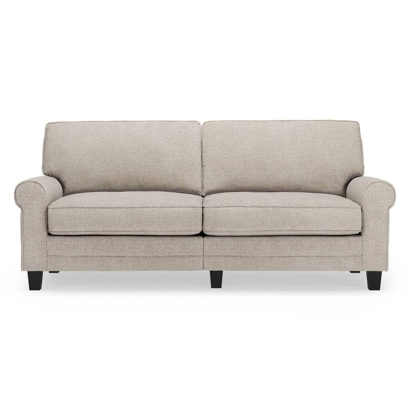 Serta Copenhagen 78" Rolled Arm Sofa, Easy Care Fabric, Soft Pillow Back, Pocket Coil Seat Cushions