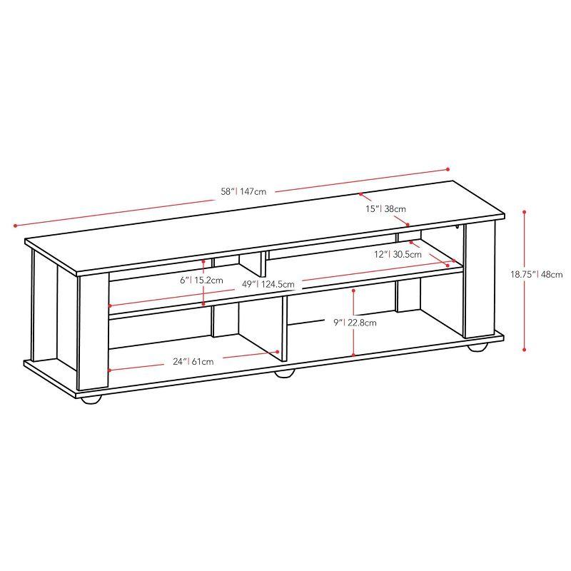 Flat Panel TV Stand for TVs up to 65" CorLiving Ravenwood Black: Contemporary Design, Open Shelving