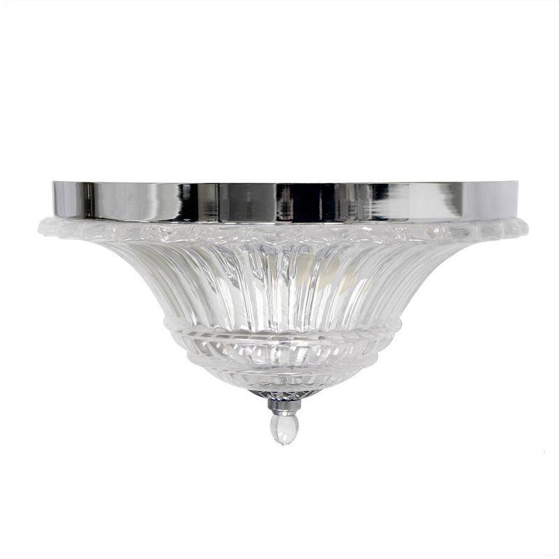 2-Light Blossom Glass Ceiling Flush Mount Silver - Lalia Home: ETL Listed, Metal & Glass Dome Fixture for Bedroom, Kitchen