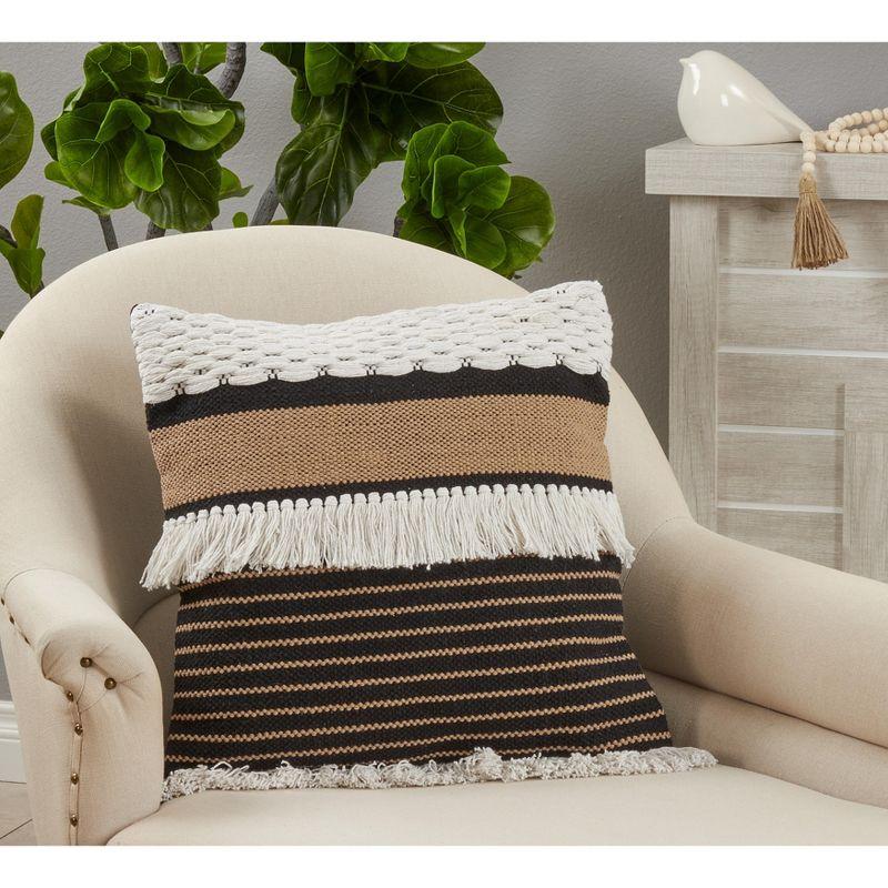 Neith Fringed Cotton Pillow Cover