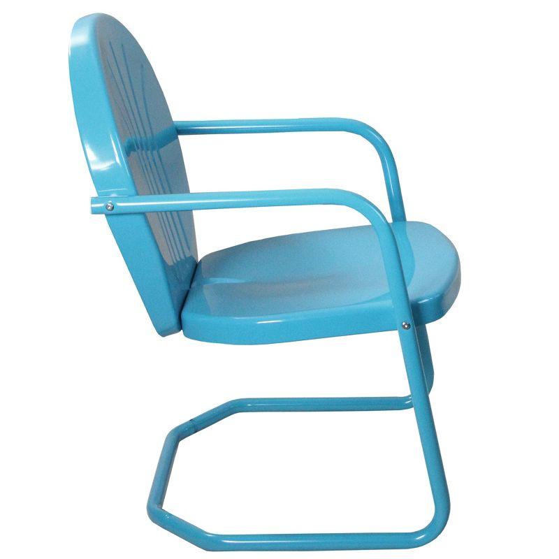 Northlight 34" Outdoor Retro Metal Tulip Armchair, Sky Blue