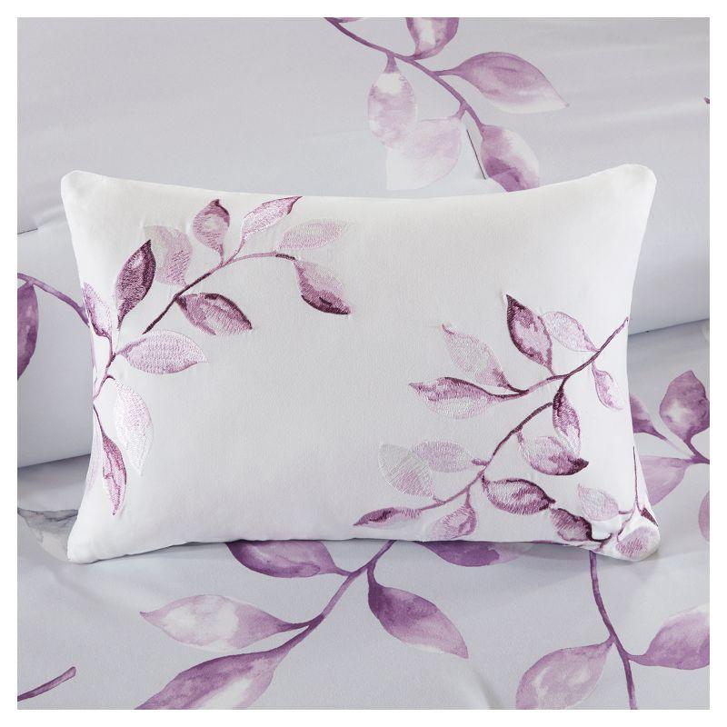 Lafael Purple/White Microfiber Reversible Traditional Comforter Set with Cotton Bed Sheets