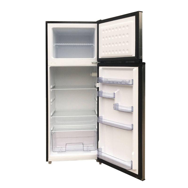 Frigidaire 7.5 cu ft top-Mount Refrigerator - Platinum: Stainless Steel, Freestanding, Adjustable Shelves, Reversible Door