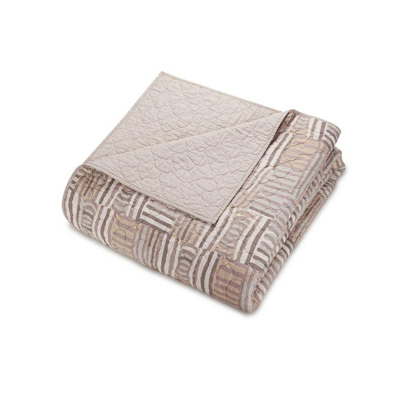 Jungalow Abrazo 100% Cotton Reversible Quilt Set – Beige Geometric Print, Modern Global Bedding