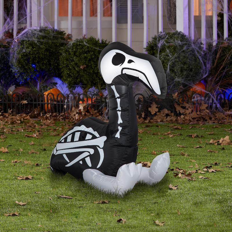 Gemmy Airblown Inflatable Skeleton Flamingo, 3 ft Tall, Multicolored