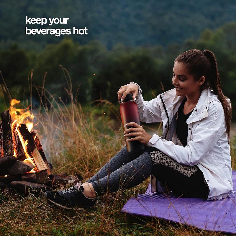 Brewberry Insulated Water Bottle and Travel Mug for Hot and Cold Beverages With Straw