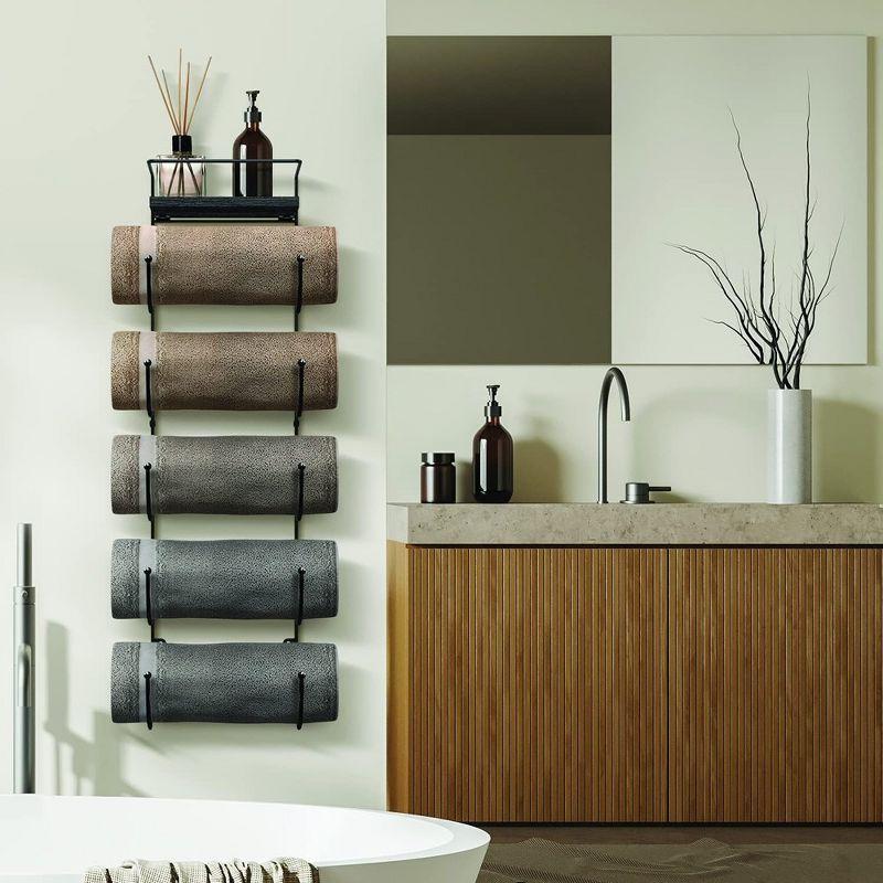 Sorbus 5-Tier Wall Mounted Metal Towel Rack with Shelf