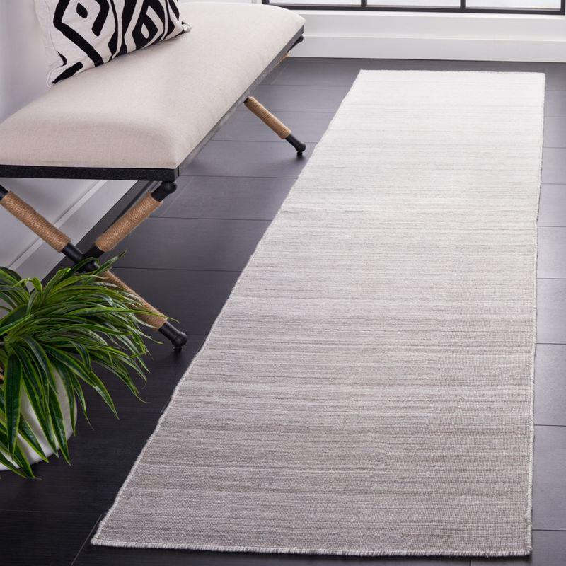 Handwoven Silver Flat Woven Kilim Area Rug