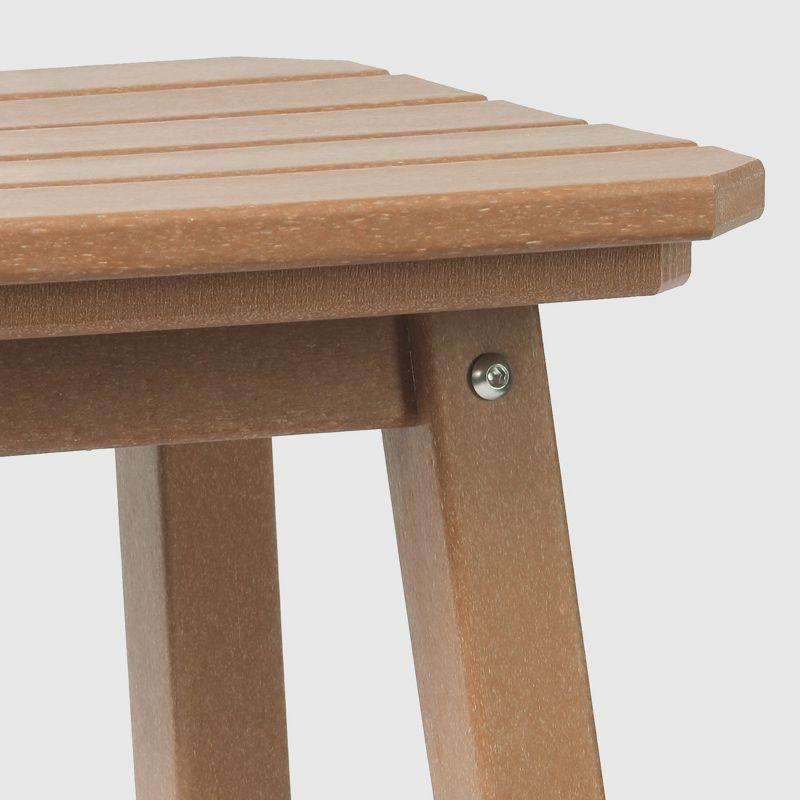 WestinTrends Malibu 29" All Weather Hdpe Outdoor Patio Square Backless Bar Stool (Set of 3), Teak
