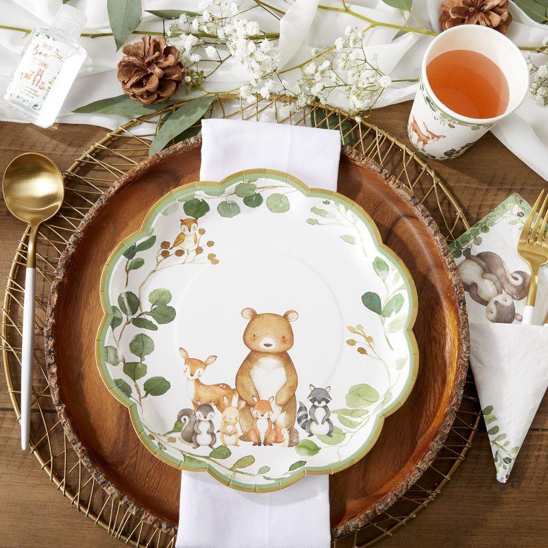 Kate Aspen Kate Aspen Woodland Baby Shower Decorations; 78-Piece Disposable Party Plates; Cups & Napkins Set for 16 Guests – Adorable Woodland Animals Theme, Table Decor; Birthday; Gender Neutral Party (Set of 78)